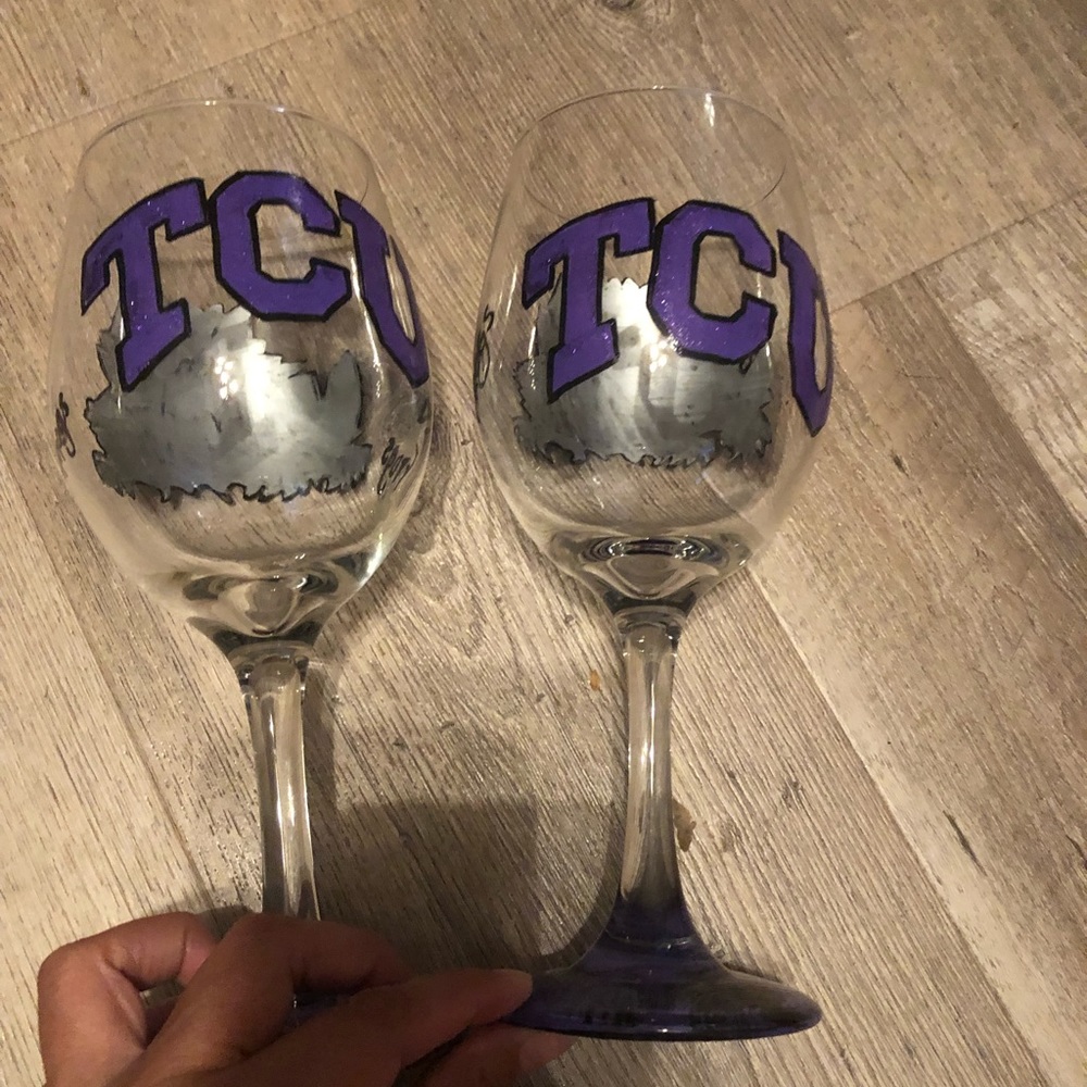 TCU wine glasses